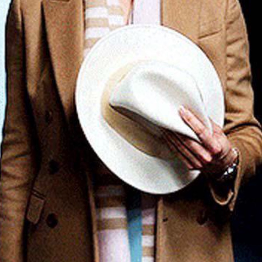 White Halston Fedora - Picture 2 of 4